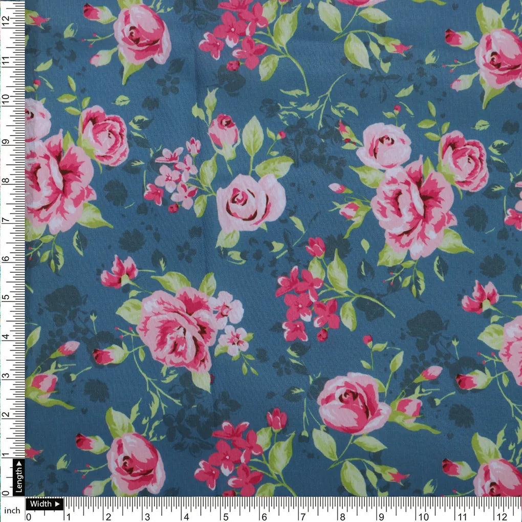 Blue Muslin Fabric with Pink Roses – 0l2a8725copy