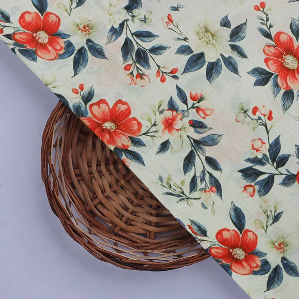 Red Floral Muslin Fabric – 0l2a8744copy - alternate view