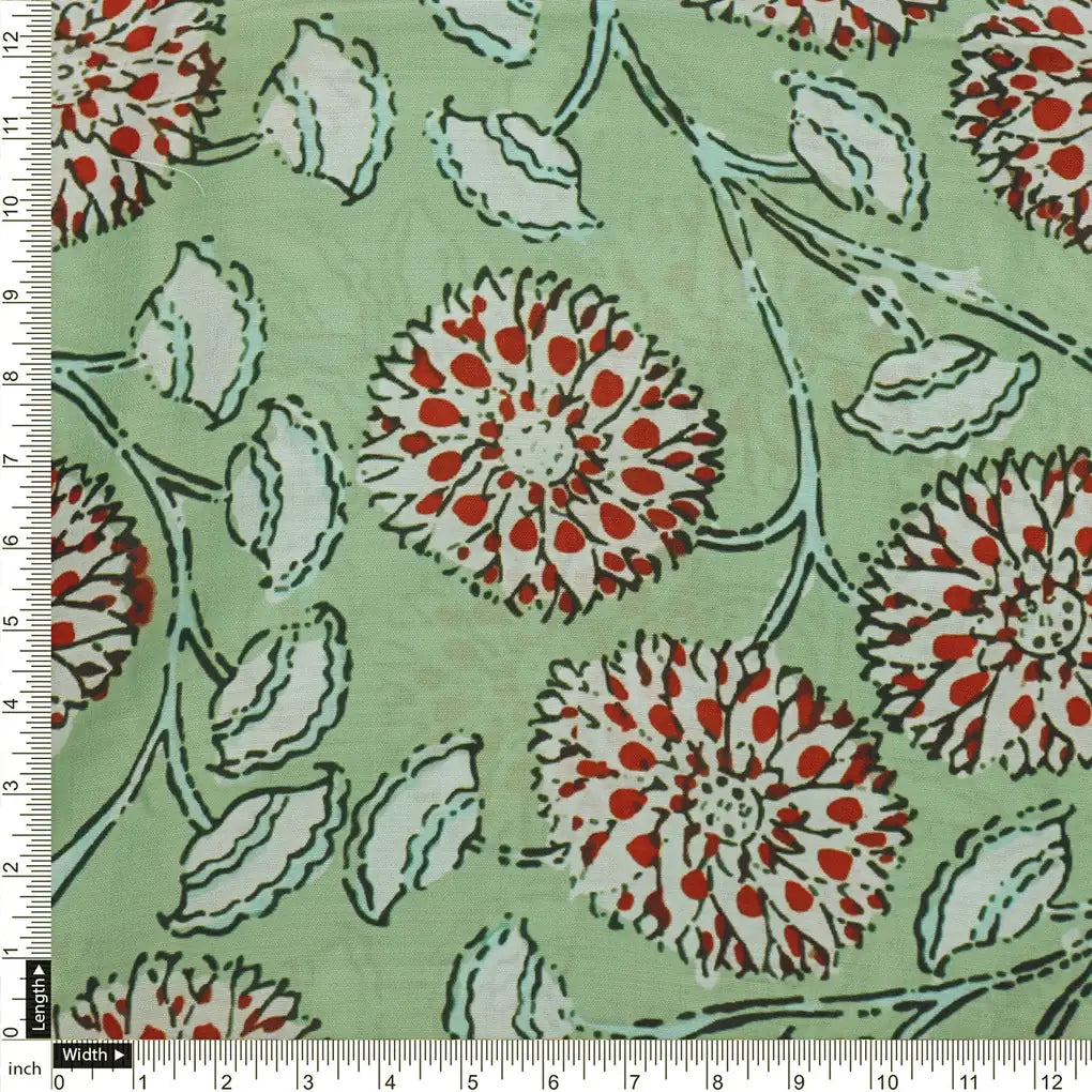 Green Floral Muslin Fabric – 0l2a8771 copy