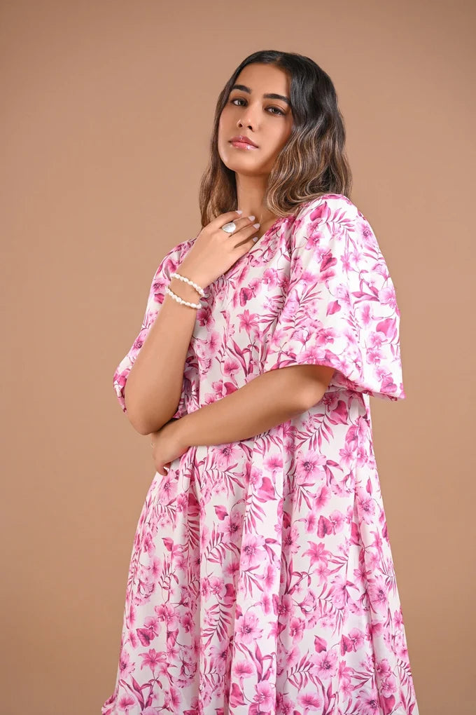 Floral Printed A-Line Short Dress – 101.3
