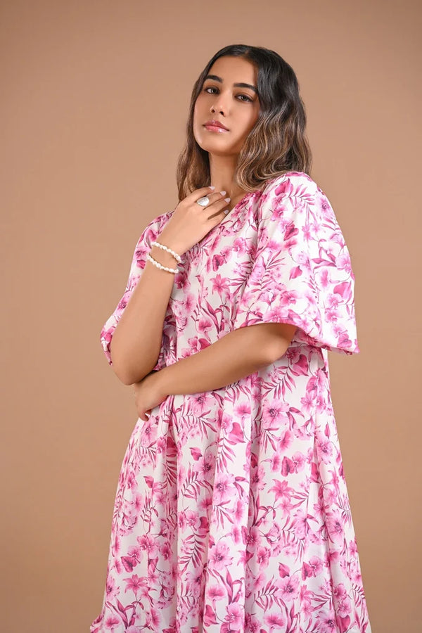Floral Printed A-Line Short Dress – 101.3 - alternate view