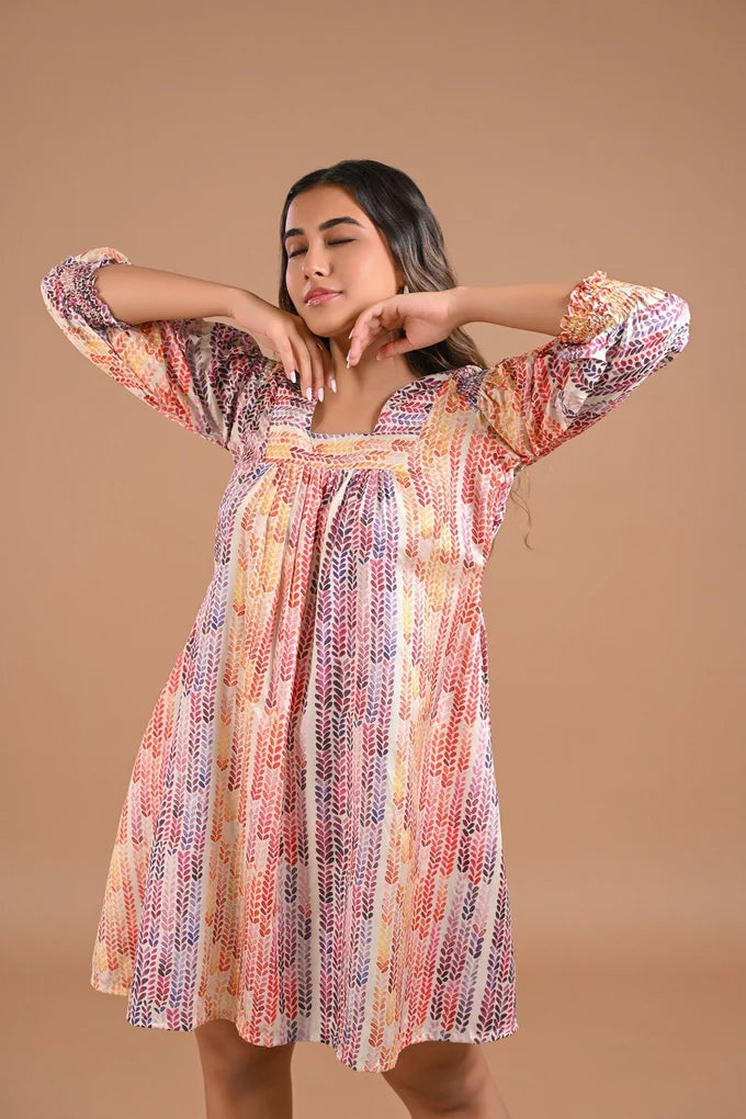 Printed Casual Mini Dress – 103.1