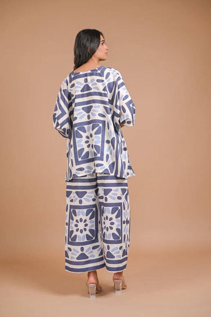 White and Blue Printed Co-ords – 112.5