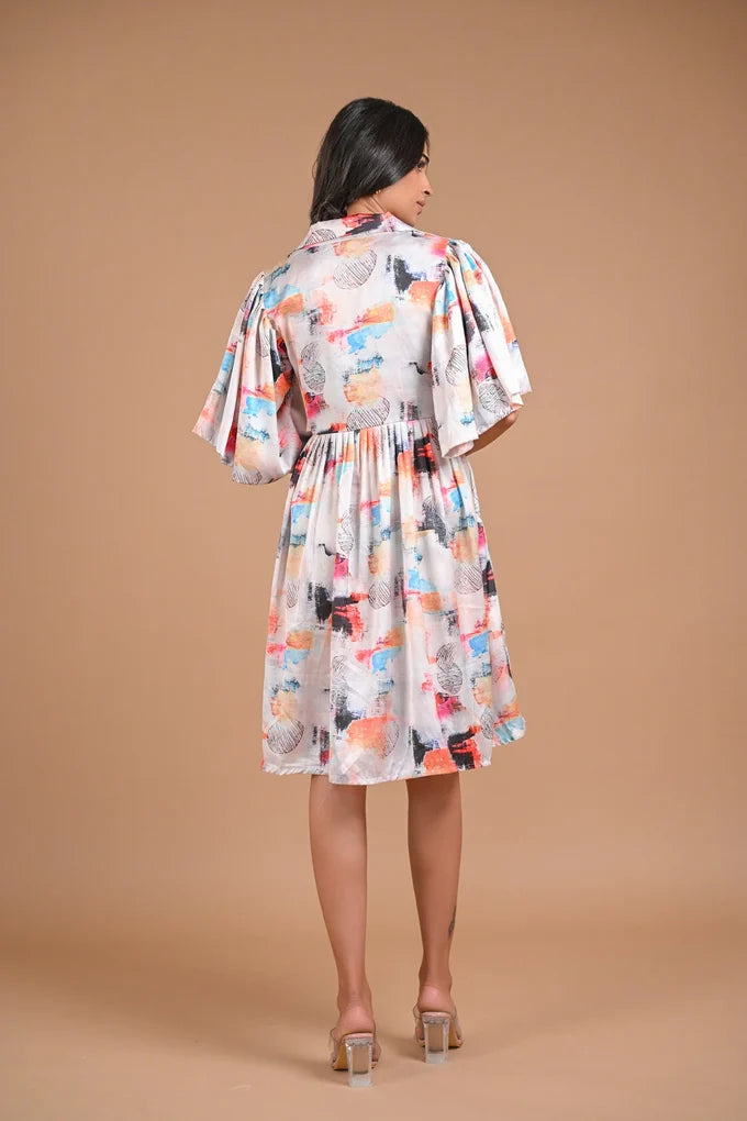 Abstract Print Casual Dress – 116.4