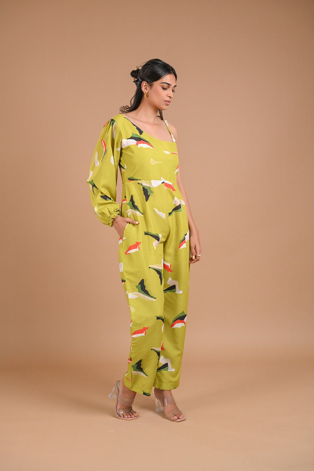 One Shoulder Printed Jumpsuit – 118.2