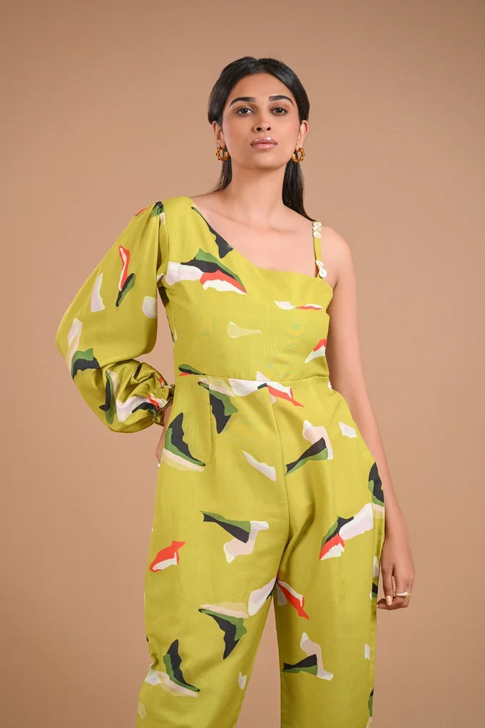 One Shoulder Printed Jumpsuit – 118.3