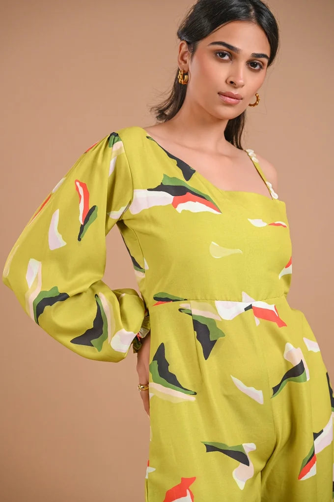 One Shoulder Printed Jumpsuit – 118.5