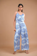 Blue and White Printed Satin Co-ord Set – 119.2