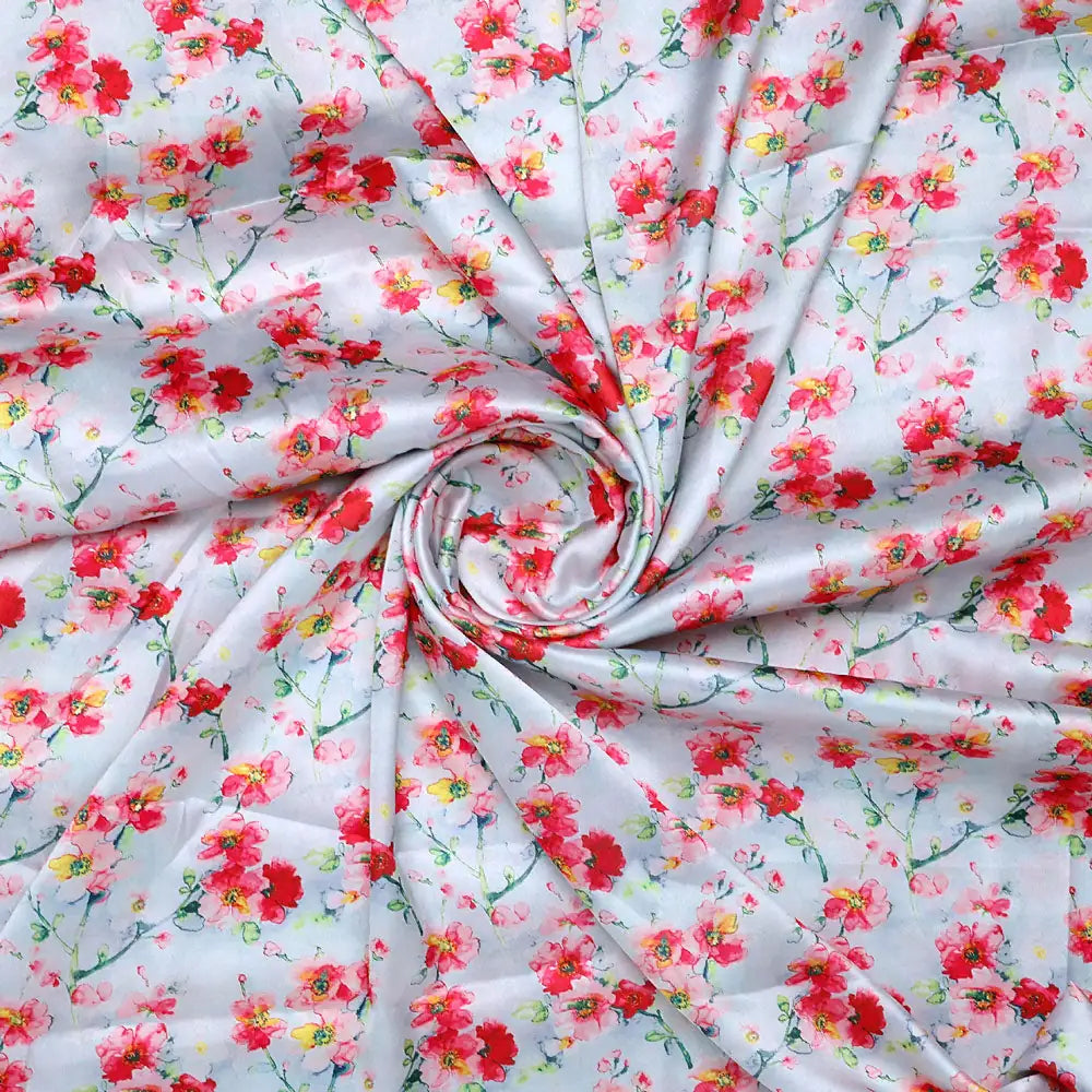 Watercolour Buttercup Flower Digital Printed Fabric - Japan Satin – 1260545517411 a