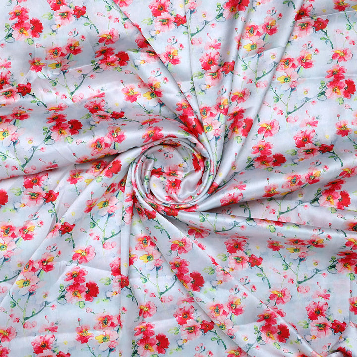 Watercolour Buttercup Flower Digital Printed Fabric - Japan Satin