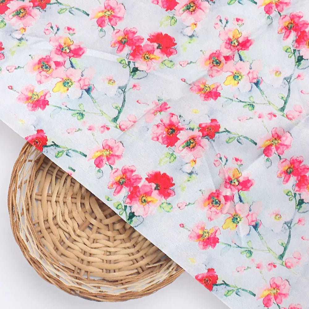 Watercolour Buttercup Flower Digital Printed Fabric - Japan Satin – 1260545517411 b