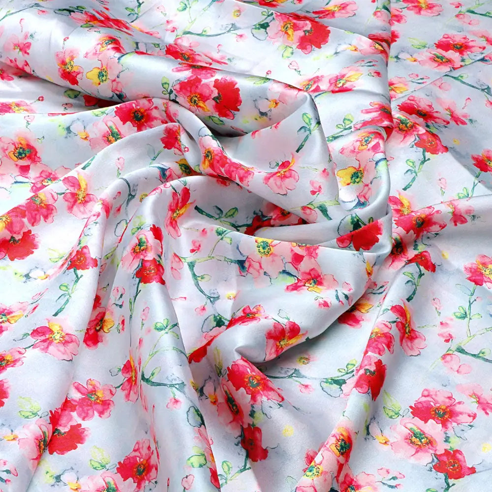 Watercolour Buttercup Flower Digital Printed Fabric - Japan Satin – 1260545517411 c