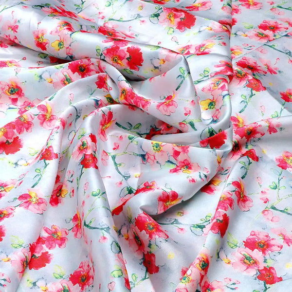 Watercolour Buttercup Flower Digital Printed Fabric - Japan Satin – 1260545517411 c