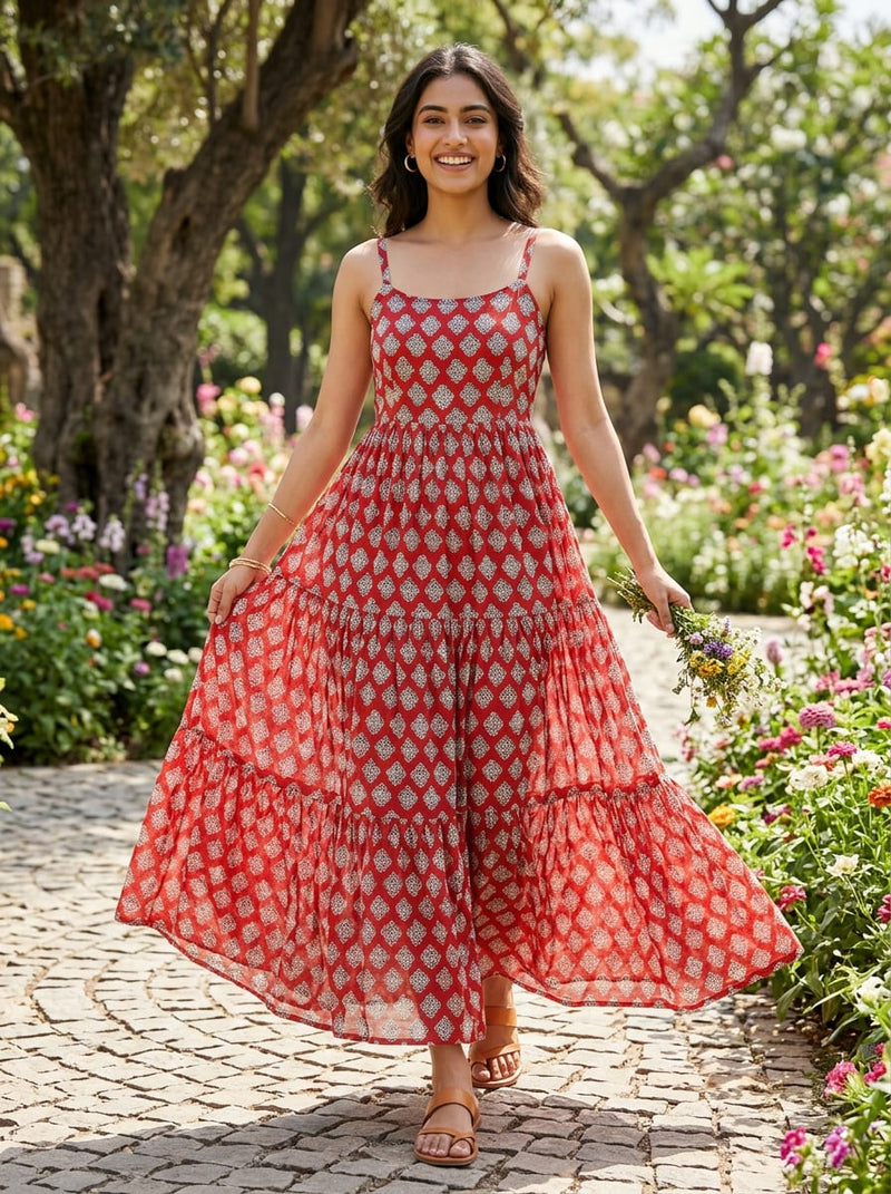 Muslin - Polyester - Design MA05036 - Flowy Maxi Dress Lookbook - MU-0-MA05036-110