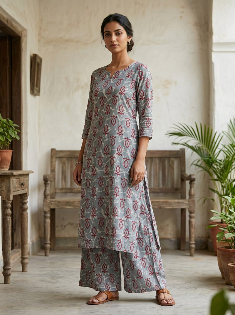 Muslin - Polyester - Design MA024447 - Straight Kurta with Palazzo Lookbook - MU-0-MA024447-110