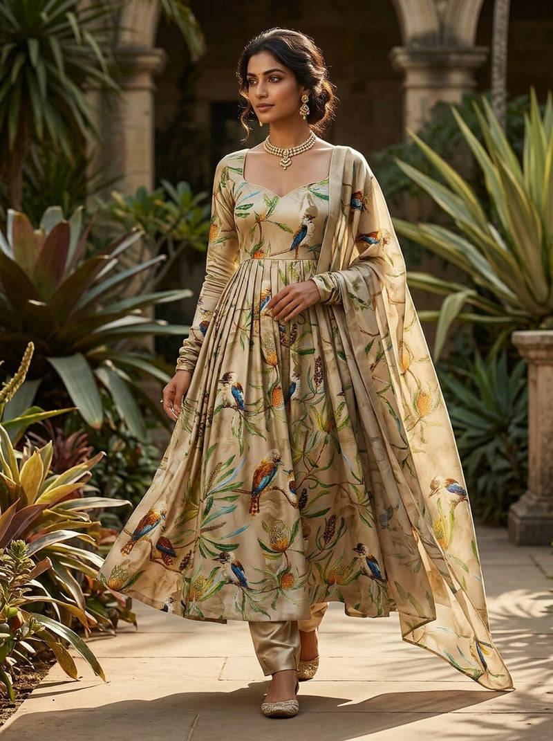 Japan Satin - Polyester - Design TA0317 - Anarkali Kurta Set Lookbook - JS-0-TA0317-111