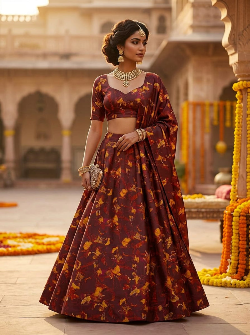 Japan Satin - Polyester - Design MA024816 - Lehenga Choli Lookbook - JS-0-MA024816-111
