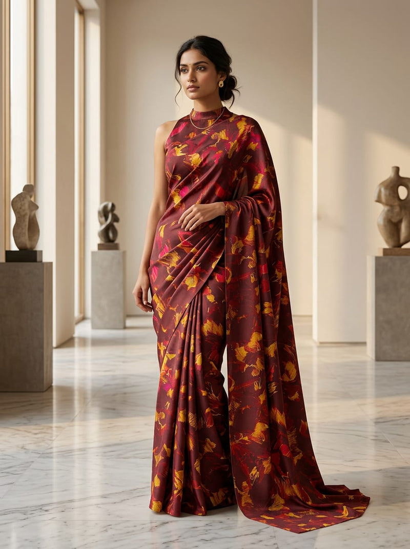 Japan Satin - Polyester - Design MA024816 - Saree Lookbook - JS-0-MA024816-111