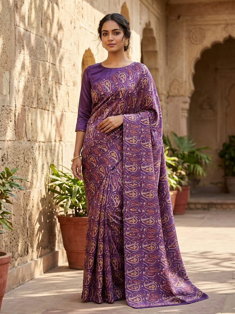 Japan Satin - Polyester - Design MA023561 - Saree Lookbook - JS-0-MA023561-111