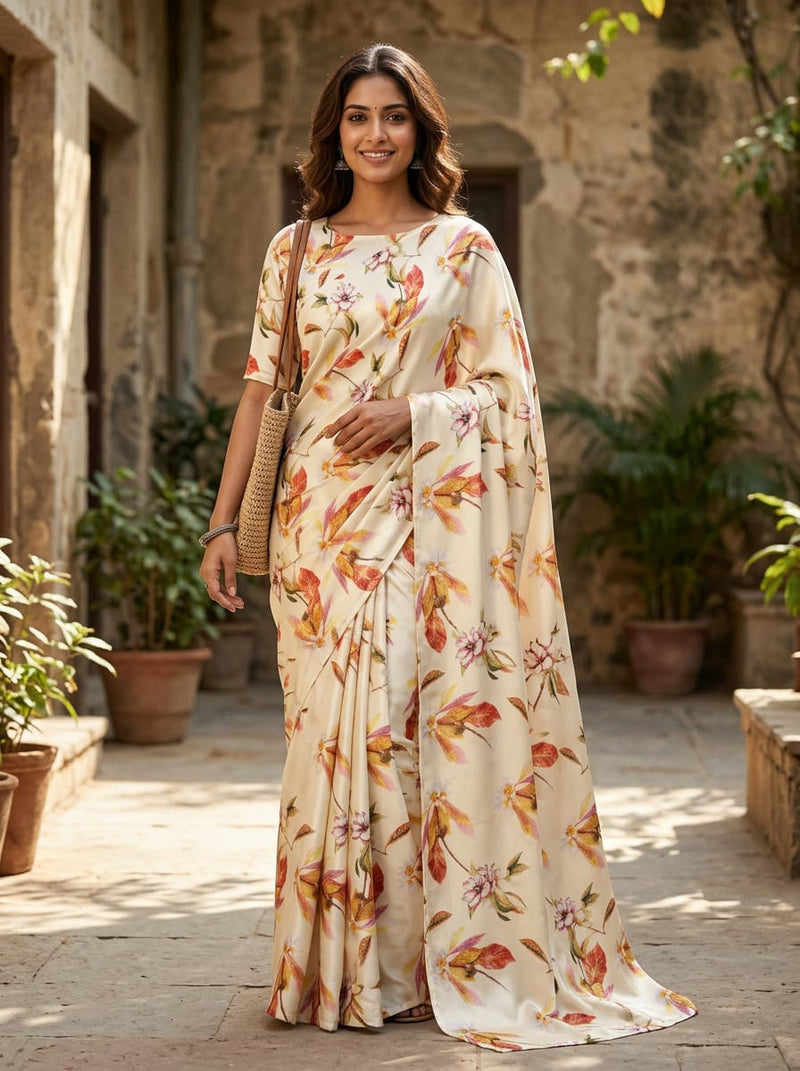 Japan Satin - Polyester - Design MA08550 - Saree Lookbook - JS-0-MA08550-111