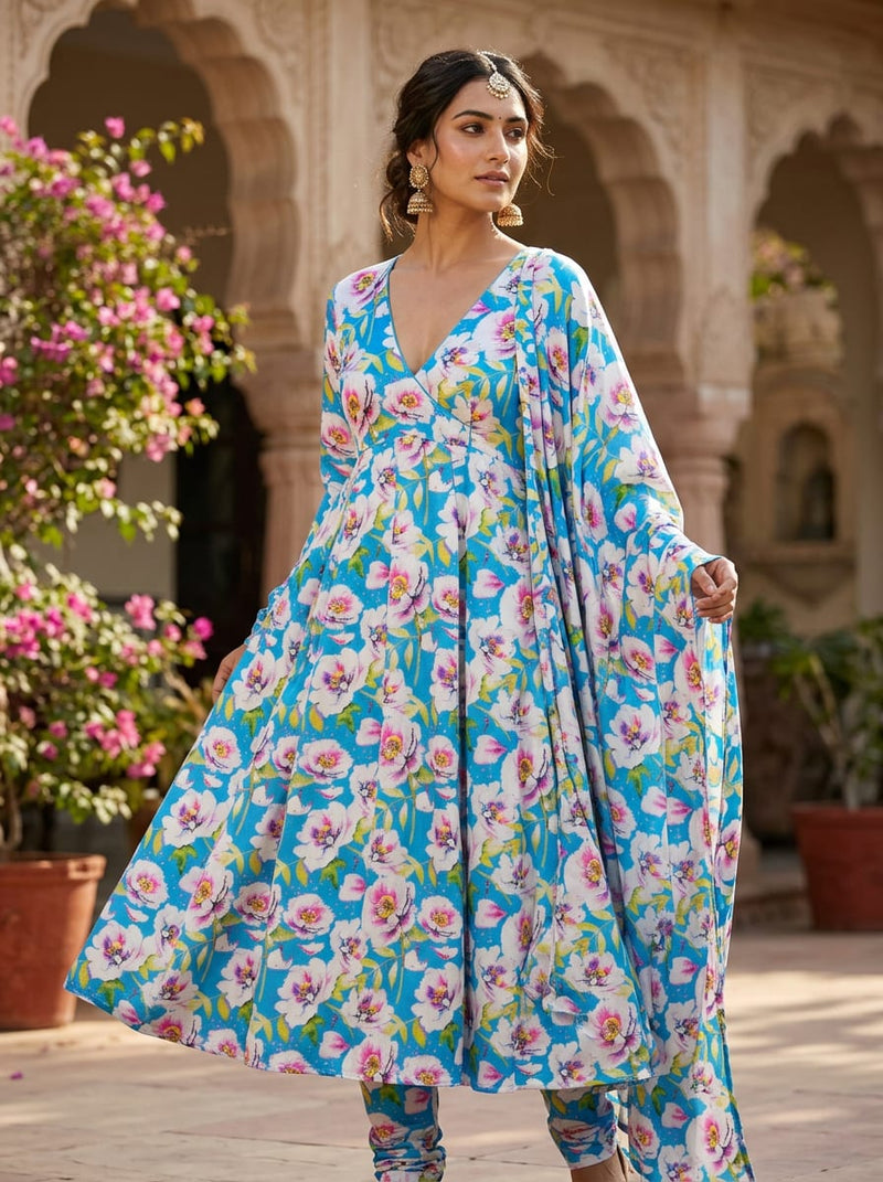Japan Satin - Polyester - Design MA05022 - Anarkali Kurta Set Lookbook - JS-0-MA05022-111