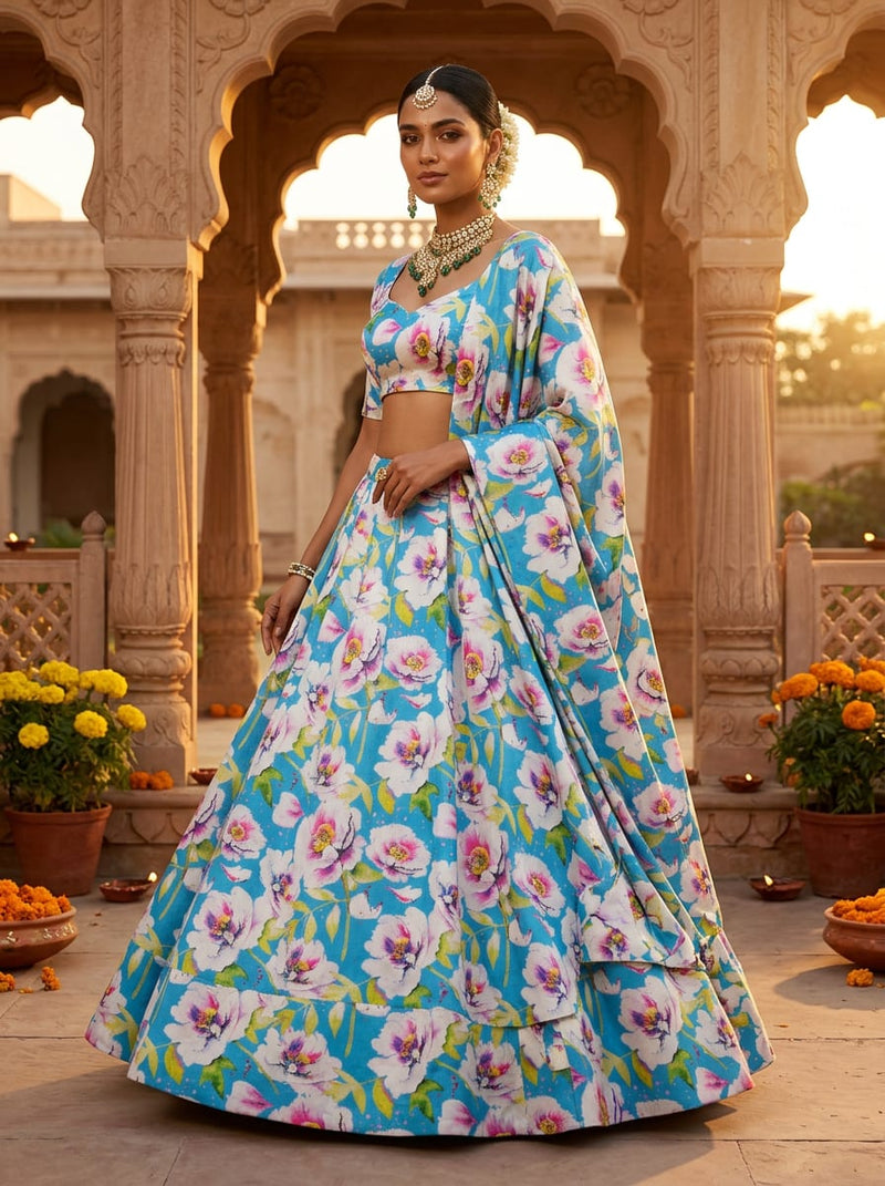 Japan Satin - Polyester - Design MA05022 - Lehenga Choli Lookbook - JS-0-MA05022-111