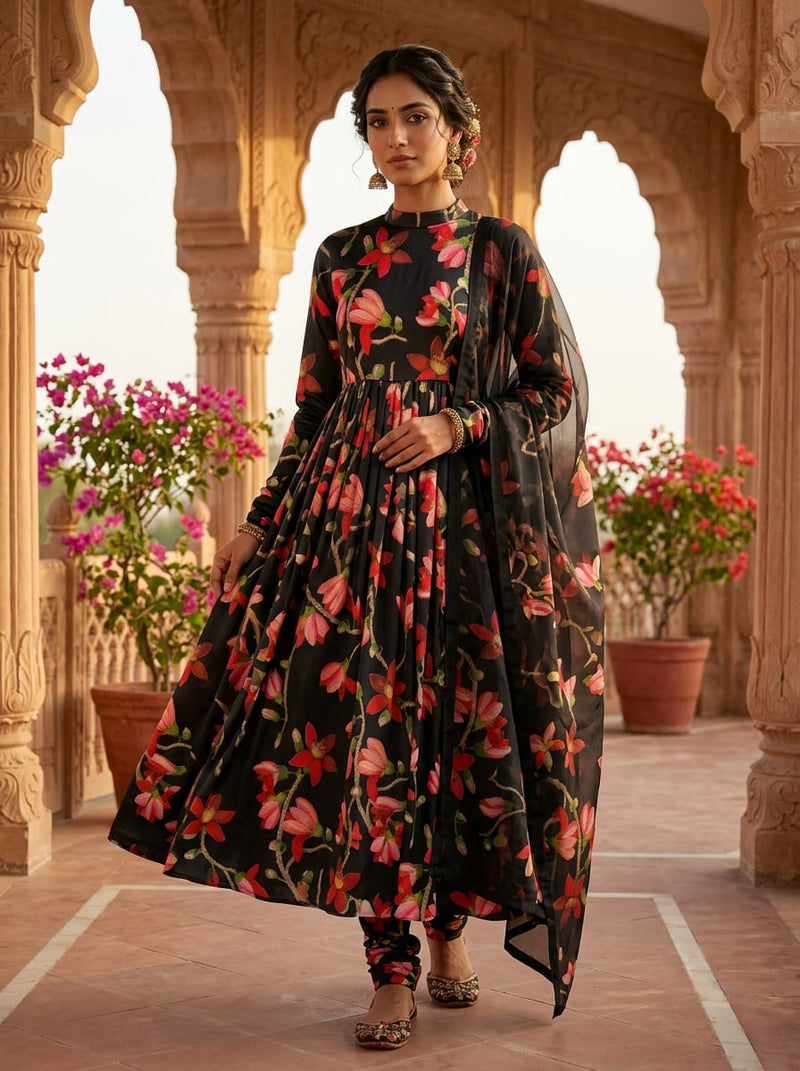Japan Satin - Polyester - Design TA07708 - Anarkali Kurta Set Lookbook - JS-0-TA07708-111