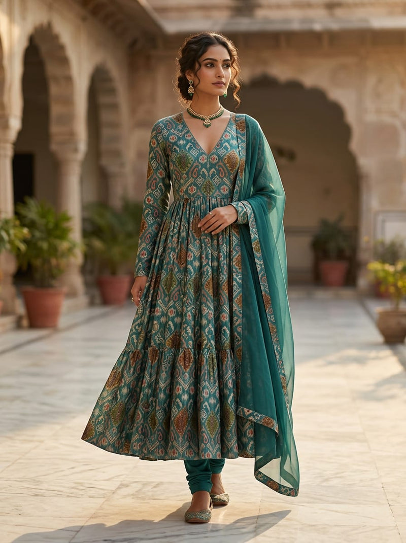 Japan Satin - Polyester - Design MA020695 - Anarkali Kurta Set Lookbook - JS-0-MA020695-111