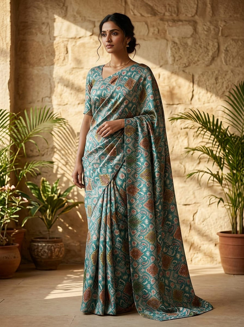 Japan Satin - Polyester - Design MA020695 - Saree Lookbook - JS-0-MA020695-111