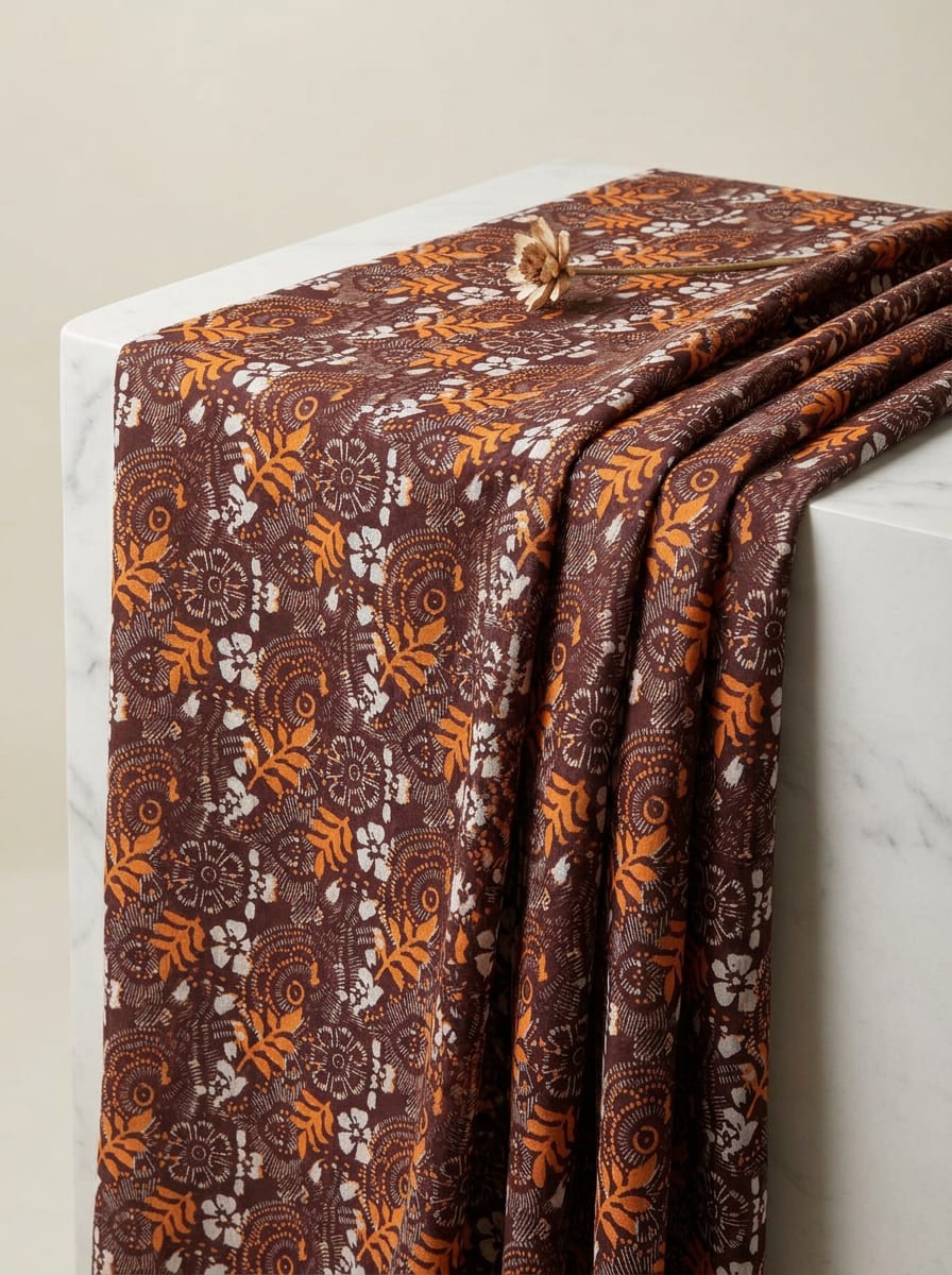 Beige / Cream Neutral Muslin Printed Fabric by the Meter — FAB VOGUE Studio