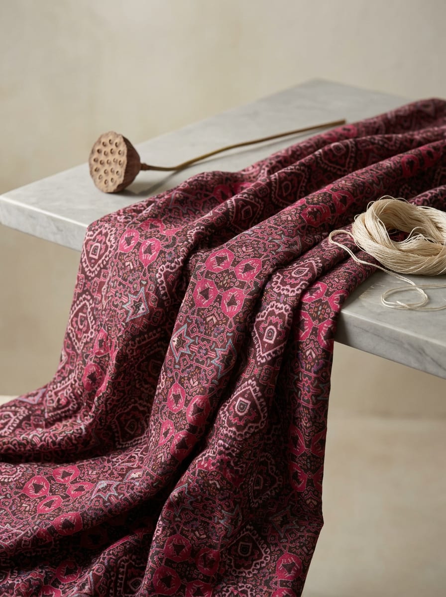 Close-up Texture & Drape of Pastel Pink Muslin Fabric — FAB VOGUE Studio