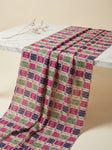 Multicolor Ethnic Geometric Square Pattern Muslin Digital Printed Fabric