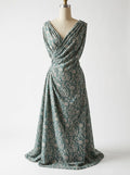 Close-up Texture & Drape of Sage Green Muslin Fabric — FAB VOGUE Studio