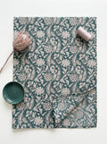 Close-up Texture & Drape of Sage Green Muslin Fabric — FAB VOGUE Studio