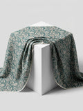 Close-up Texture & Drape of Sage Green Muslin Fabric — FAB VOGUE Studio