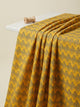 Vibrant Yellow Ethnic Paisley Motif Muslin Polyester Digital Printed Fabric