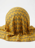 Close-up Texture & Drape of Mustard Yellow Muslin Fabric — FAB VOGUE Studio