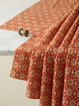 Red Ethnic Geometric Muslin Digital Printed Fabric