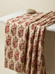 Cream Ethnic Floral Motif Muslin Digital Printed Fabric