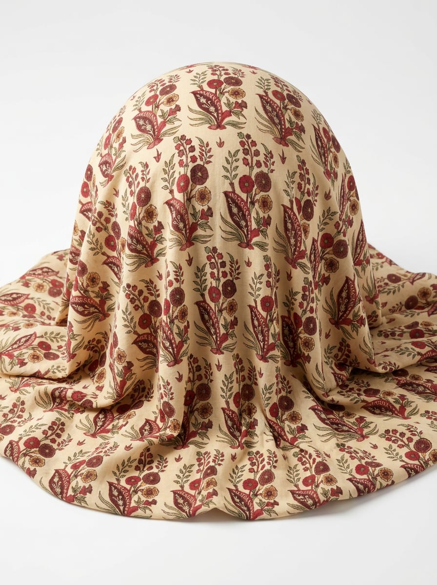 Close-up Texture & Drape of Maroon / Crimson Red Muslin Fabric — FAB VOGUE Studio