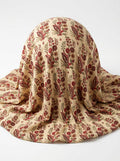 Close-up Texture & Drape of Maroon / Crimson Red Muslin Fabric — FAB VOGUE Studio