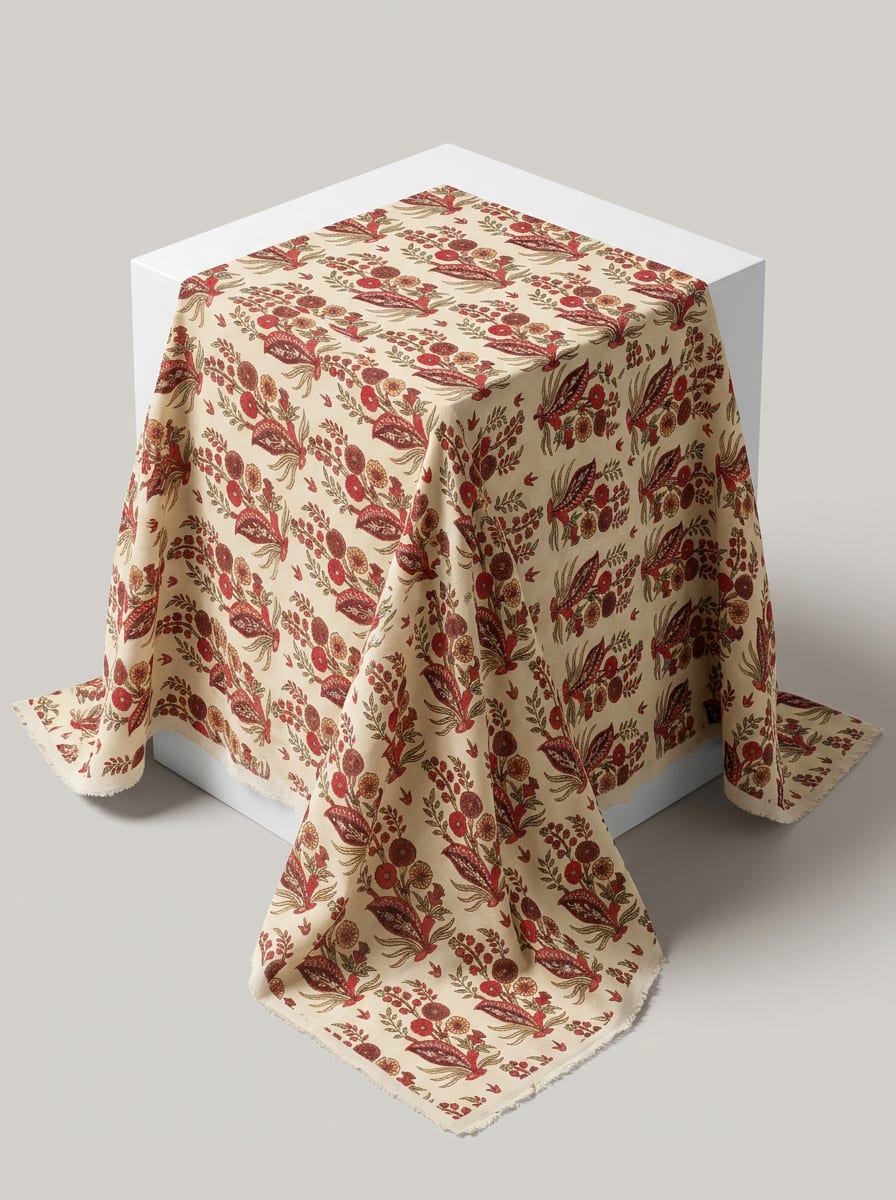 Close-up Texture & Drape of Maroon / Crimson Red Muslin Fabric — FAB VOGUE Studio