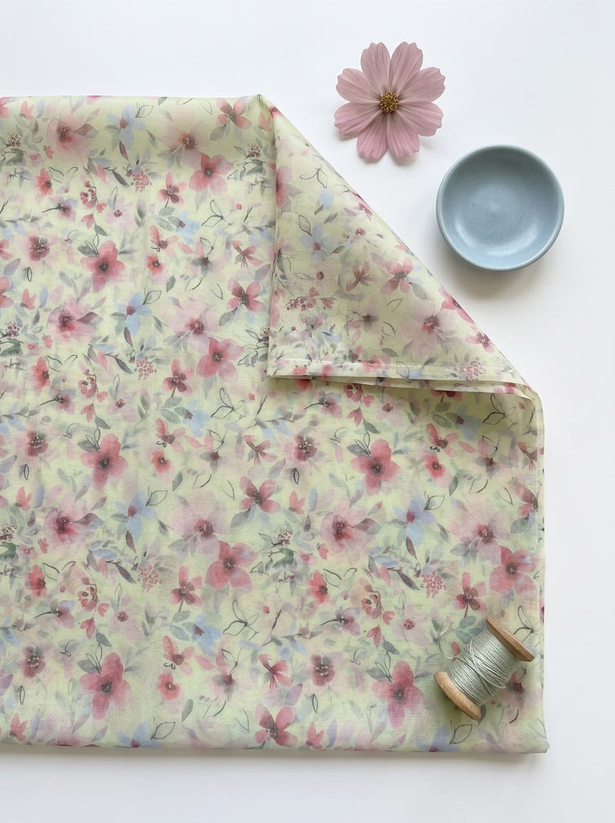 Close-up Texture & Drape of Pastel Pink Organza Fabric — FAB VOGUE Studio