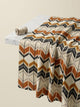 Multicolor Ikat Geometric Chevron Muslin Digital Printed Fabric