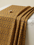 Yellow Geometric Ethnic Diamond Pattern Muslin Digital Printed Fabric