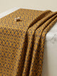 Yellow Geometric Ethnic Diamond Pattern Muslin Digital Printed Fabric