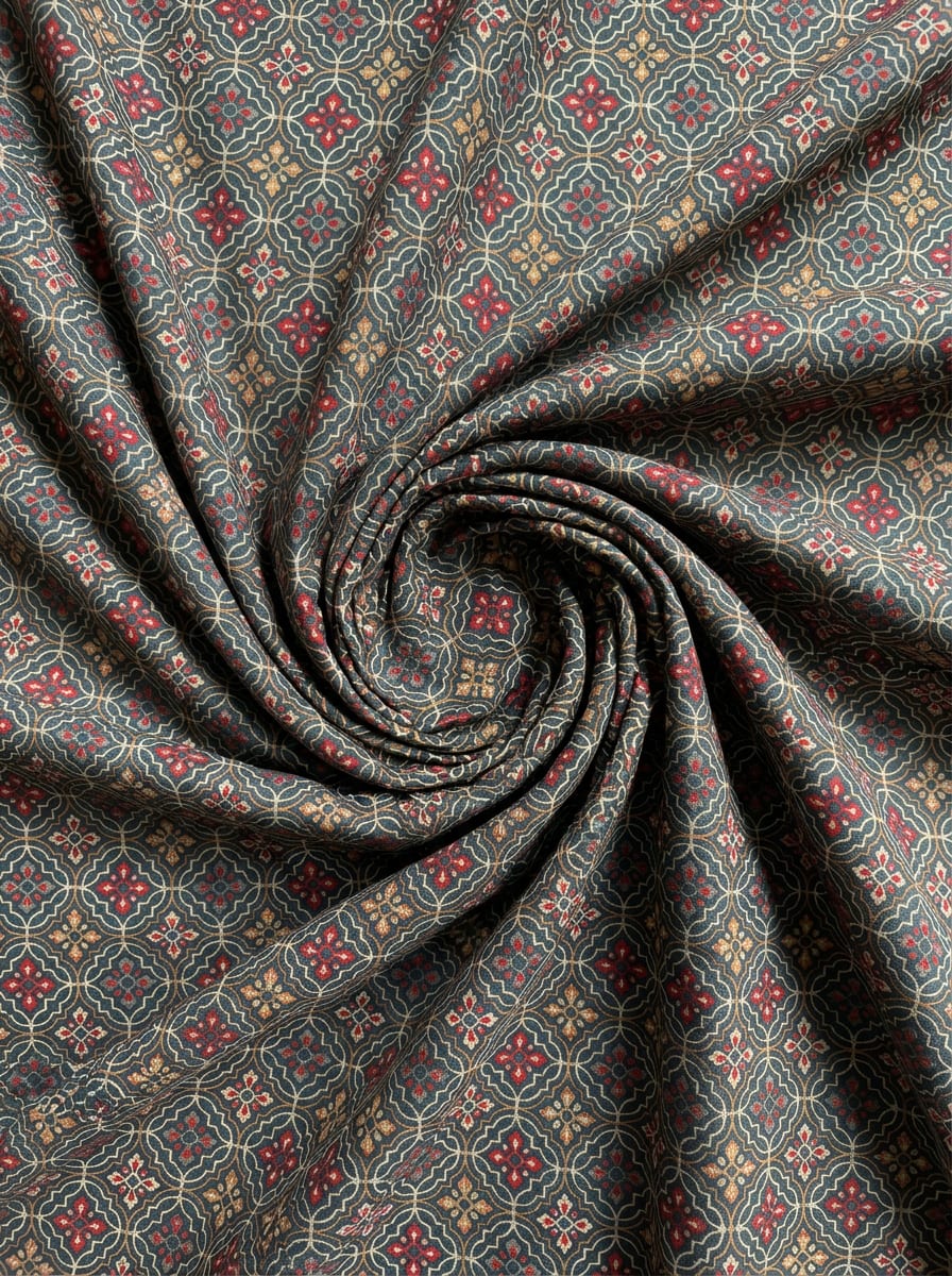 Close-up Texture & Drape of Sage Green Muslin Fabric — FAB VOGUE Studio