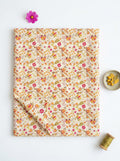 Close-up Texture & Drape of Beige / Cream Neutral Muslin Fabric — FAB VOGUE Studio