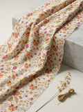 Close-up Texture & Drape of Beige / Cream Neutral Muslin Fabric — FAB VOGUE Studio