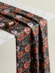 Black Rich Floral Medallion Japan Satin Digital Printed Fabric